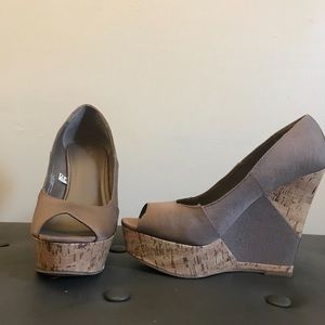 Brown wedge heels